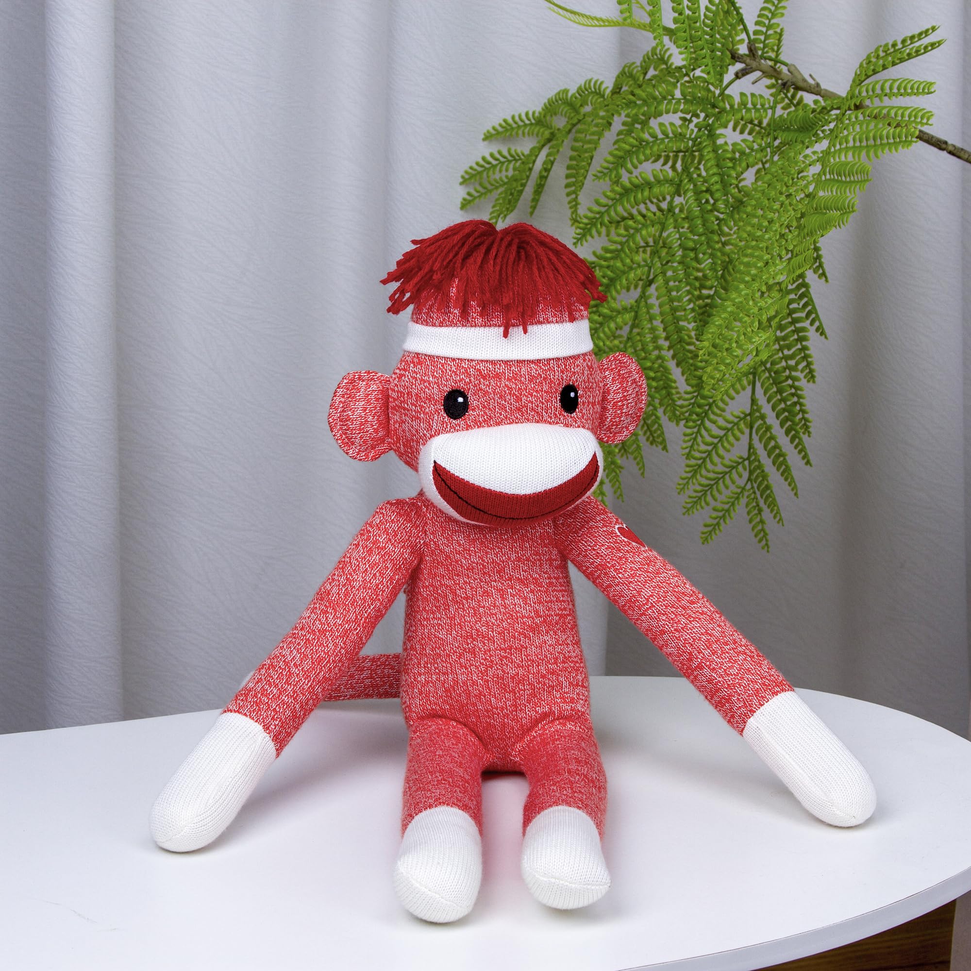 Amazon.co.jp: Plushland 愛らしいオレンジ色の靴下猿 オリジナル 伝統